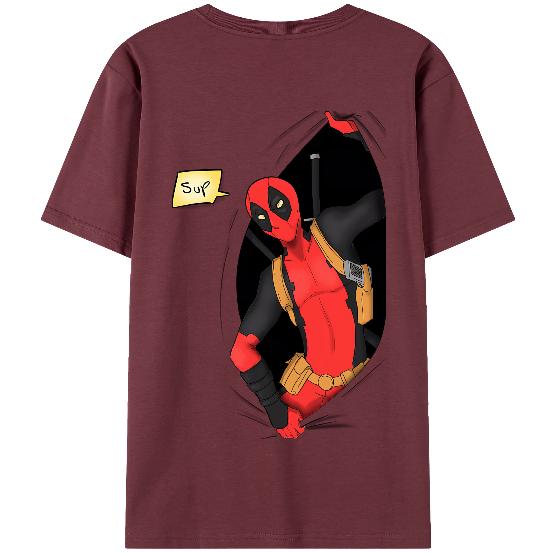 （画像用） Deadpool デッドプール 綿100％半袖Tシャツ（背面プリント）